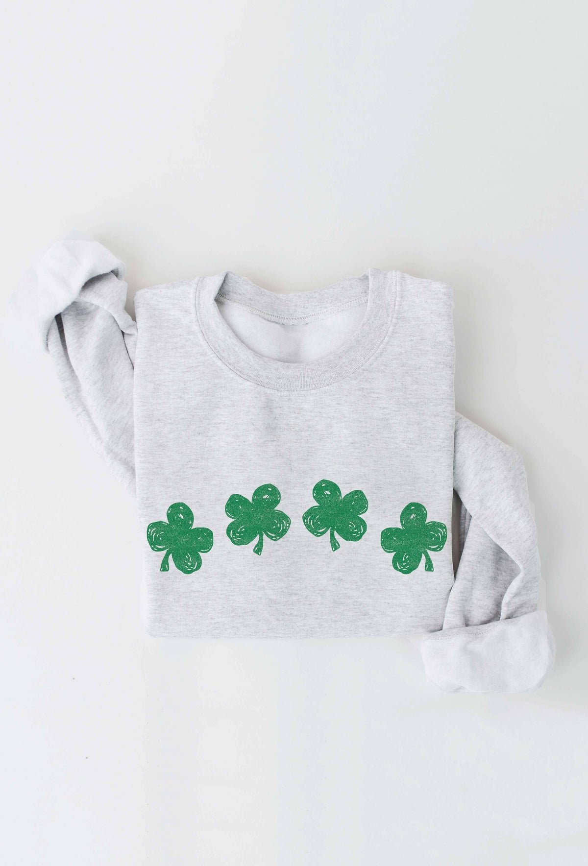 CLOVER ROW Graphic Sweatshirt: ATHLETIC HEATHER / XL