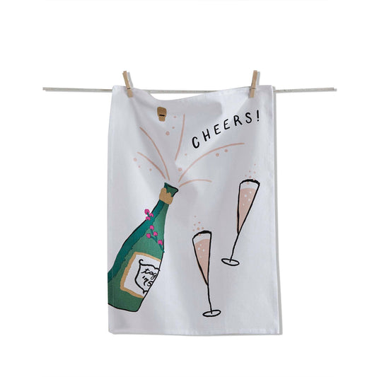 Cheers Champagne Dishtowel