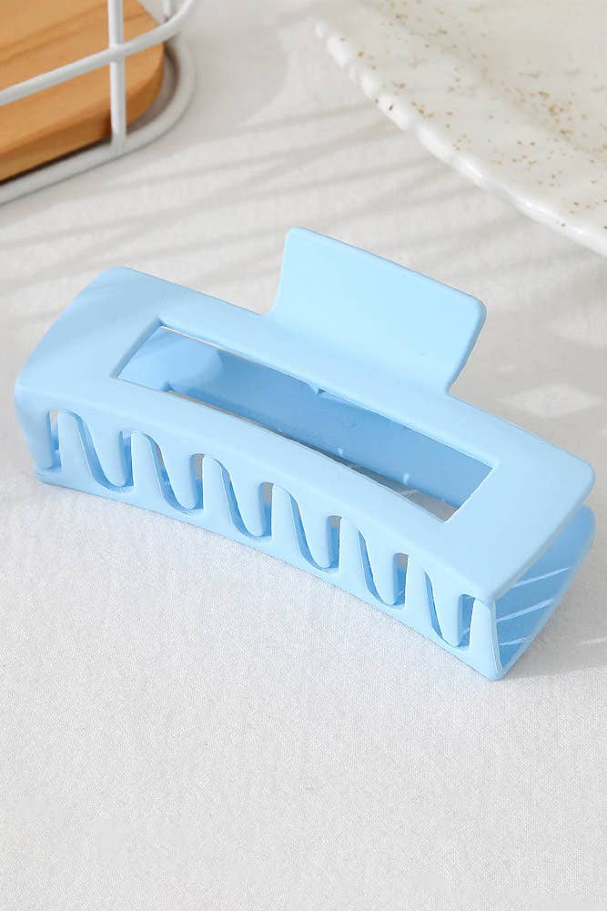 Solid Color Rectangle Shaped Hair Claw: Purple