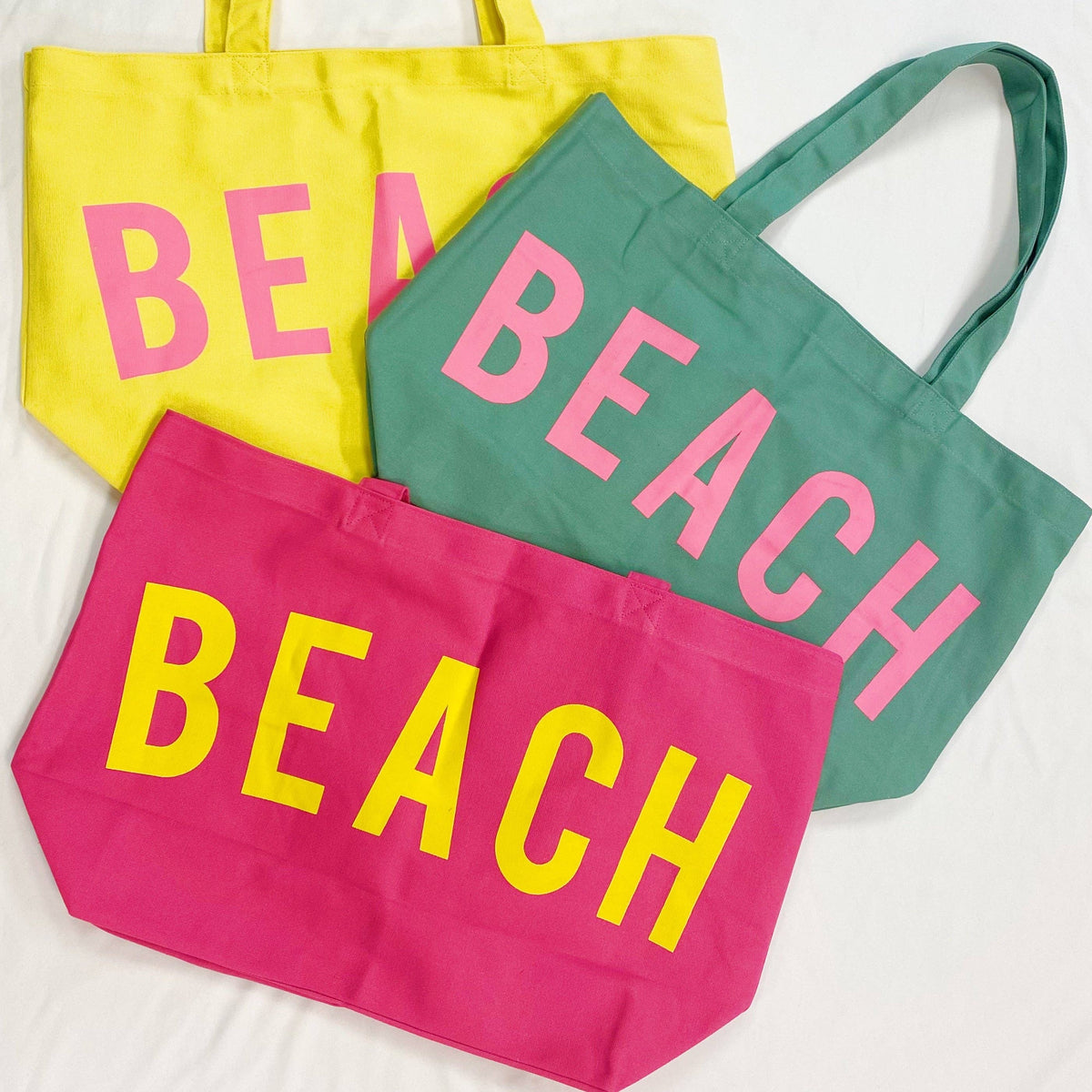 Well Made Beach Canvas Tote: Yellow