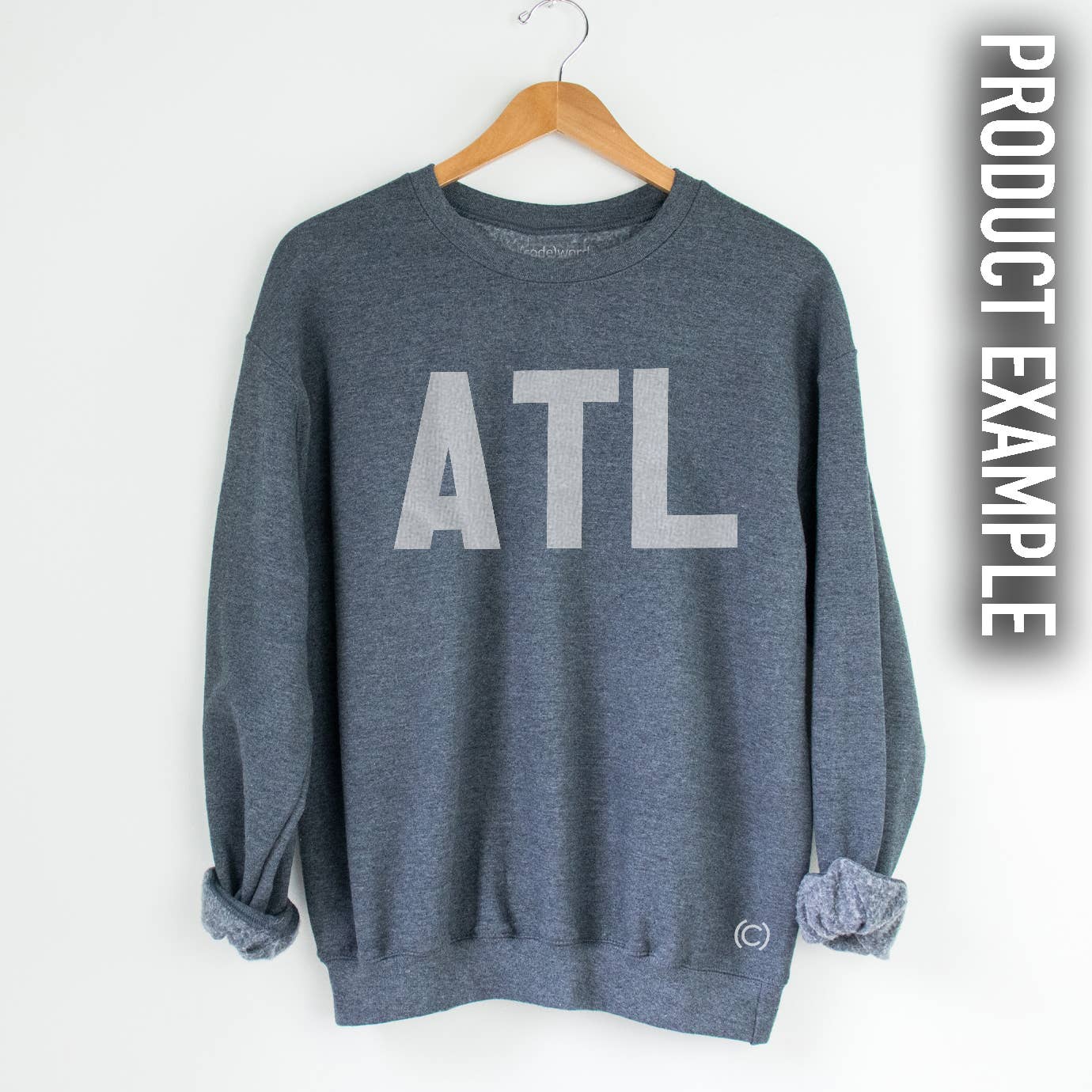 Fleece Sweatshirt - Customizable: Powder Blue / LG