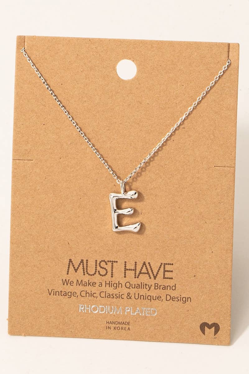 Bubble Letter initial Necklace,gold dipped