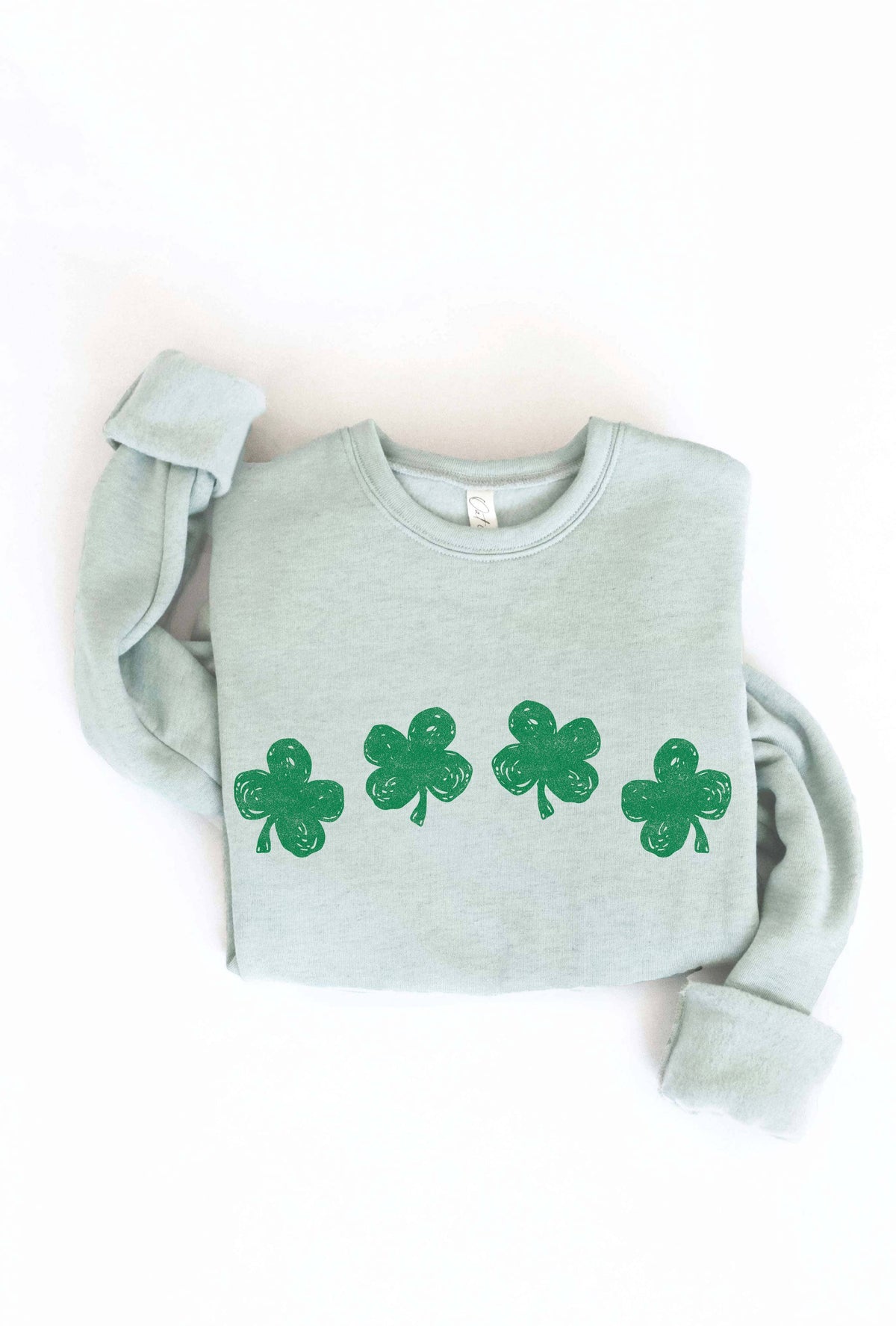 CLOVER ROW Graphic Sweatshirt: ATHLETIC HEATHER / XL