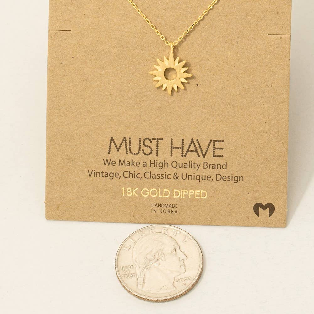 Dainty Sun Pendant Necklace: G