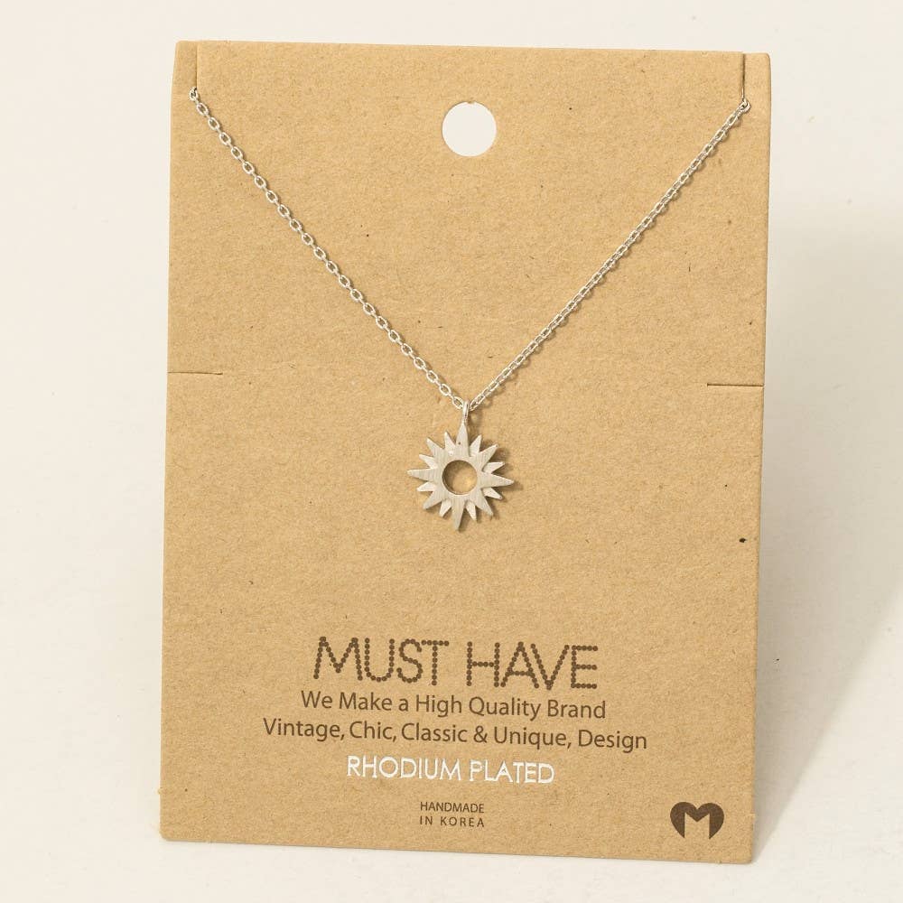 Dainty Sun Pendant Necklace: G
