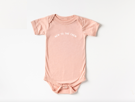 New to the Crew Onesie: 6-12Months / Peach