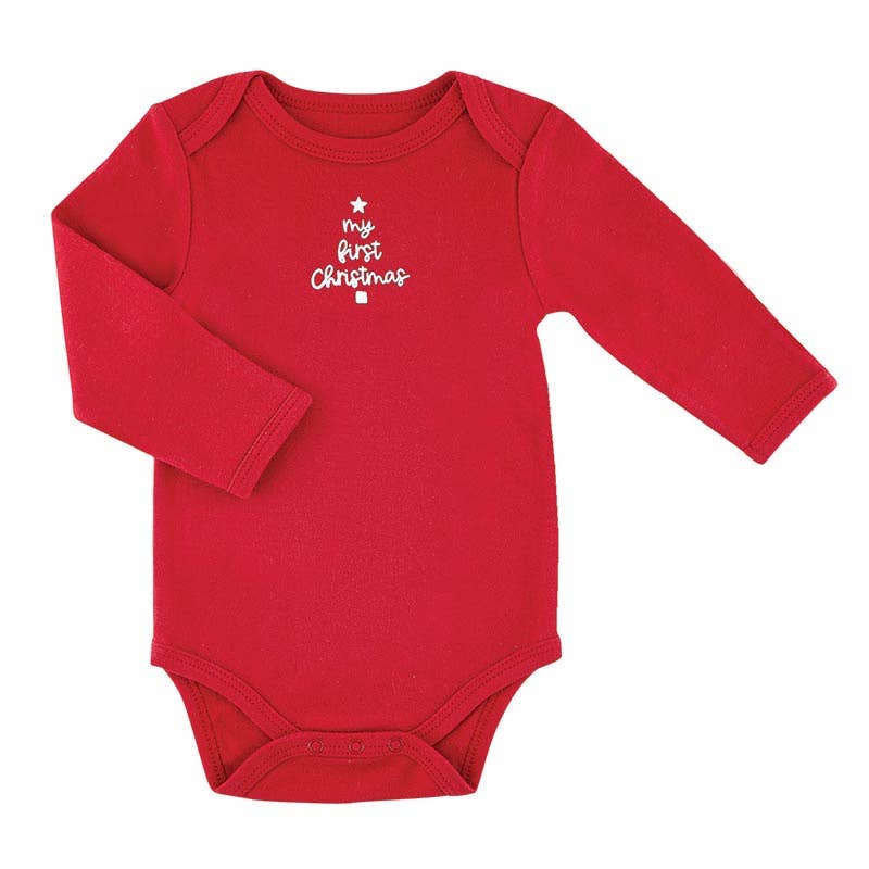 Long Sleeve Snapshirt - My First Christmas 3-6 Mo