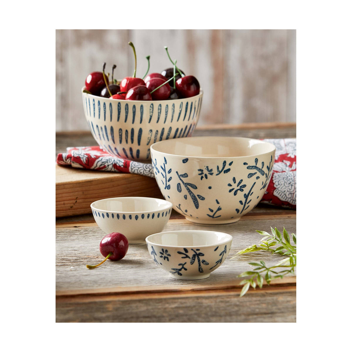 American Rustic Snack Bowl Asmt2 - Blue