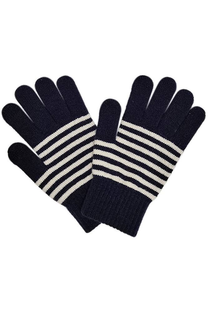 Holiday Striped Gloves: Red