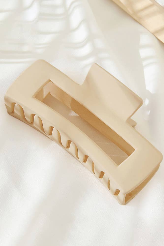 Solid Color Rectangle Shaped Hair Claw: Light Purple