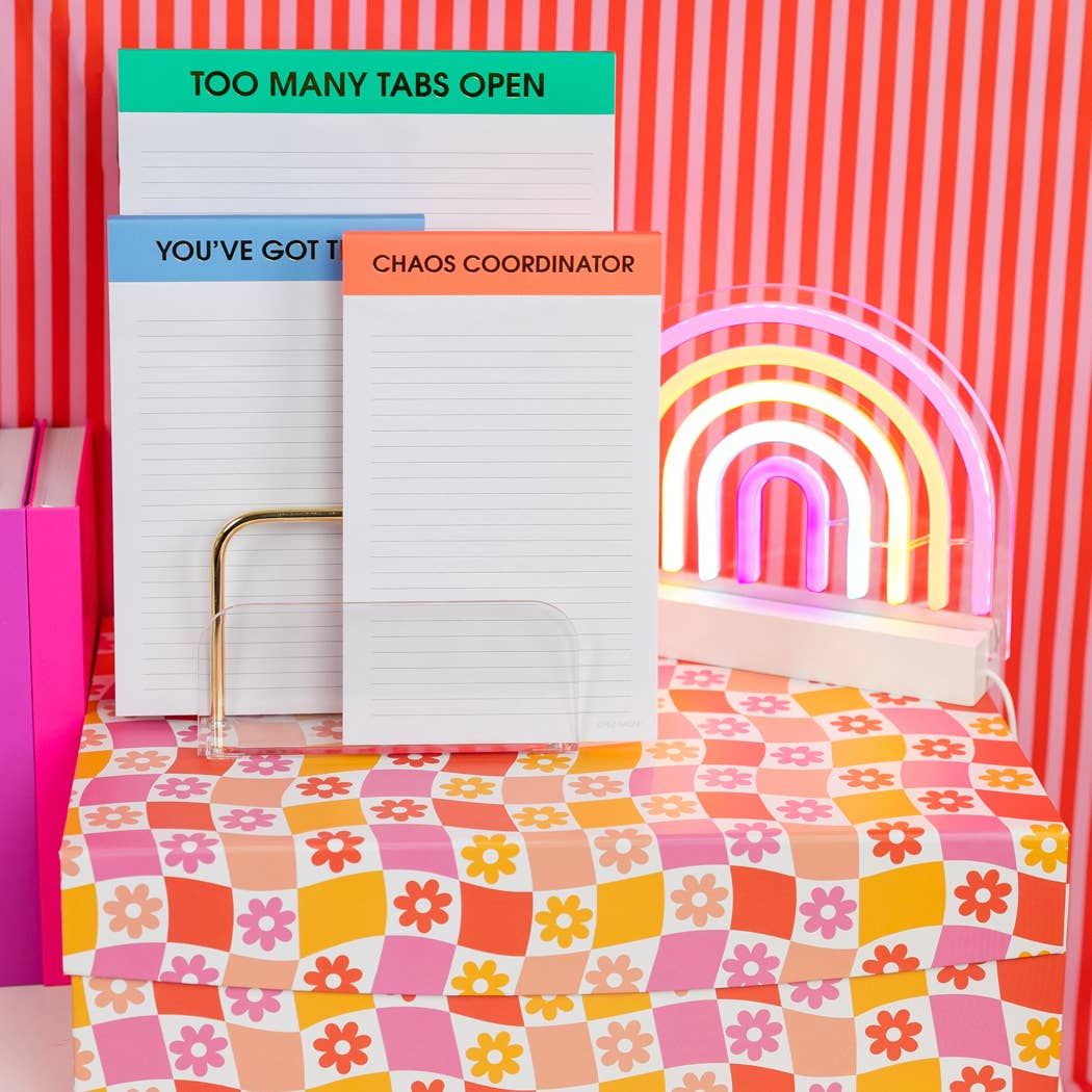 Chaos Coordinator - Lined Notepad - Neon Orange - 65 perforated pages - 5x8