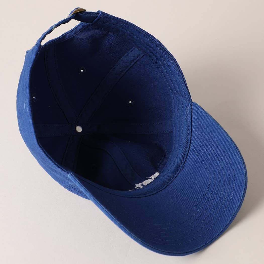 Vote Letter Graphic Embroidered Baseball Cap: ROYAL BLUE / ONE SIZE