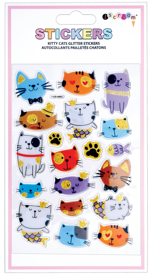 Kitty Cats Glitter Stickers