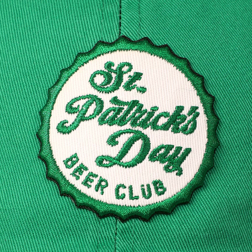 St. Patrick's Day Beer Club Embroidery Patch Cap: Green / ONE SIZE