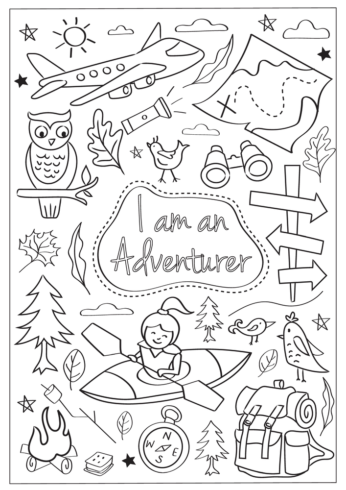 Coloring Book for Girls - "I Am An Adventurer, Artist &..."