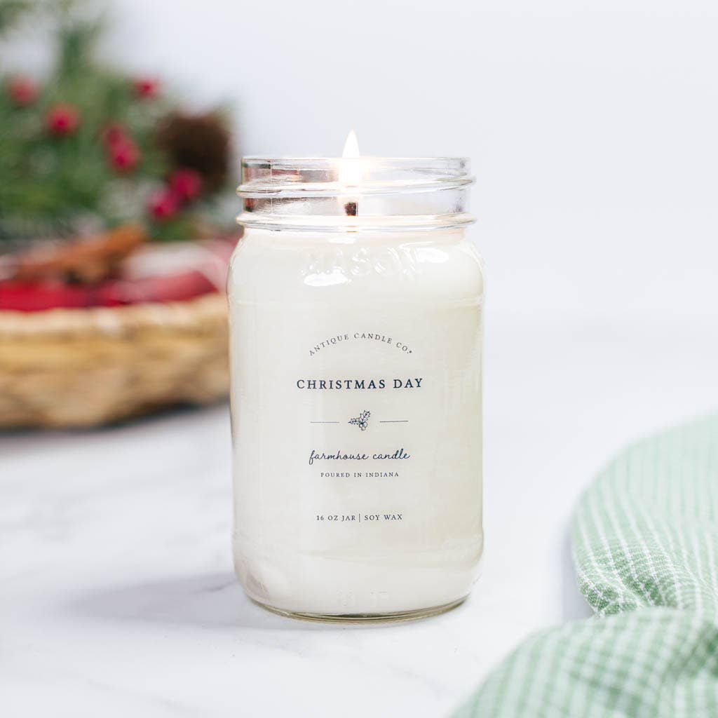 Christmas Day - Soy Wax Mason Jar Candle: 8 oz