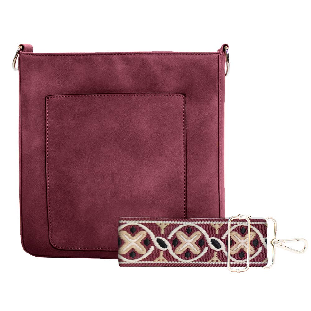 ASHLEY SUEDE VEGAN LEATHER CROSSBODY: CAMEL 2
