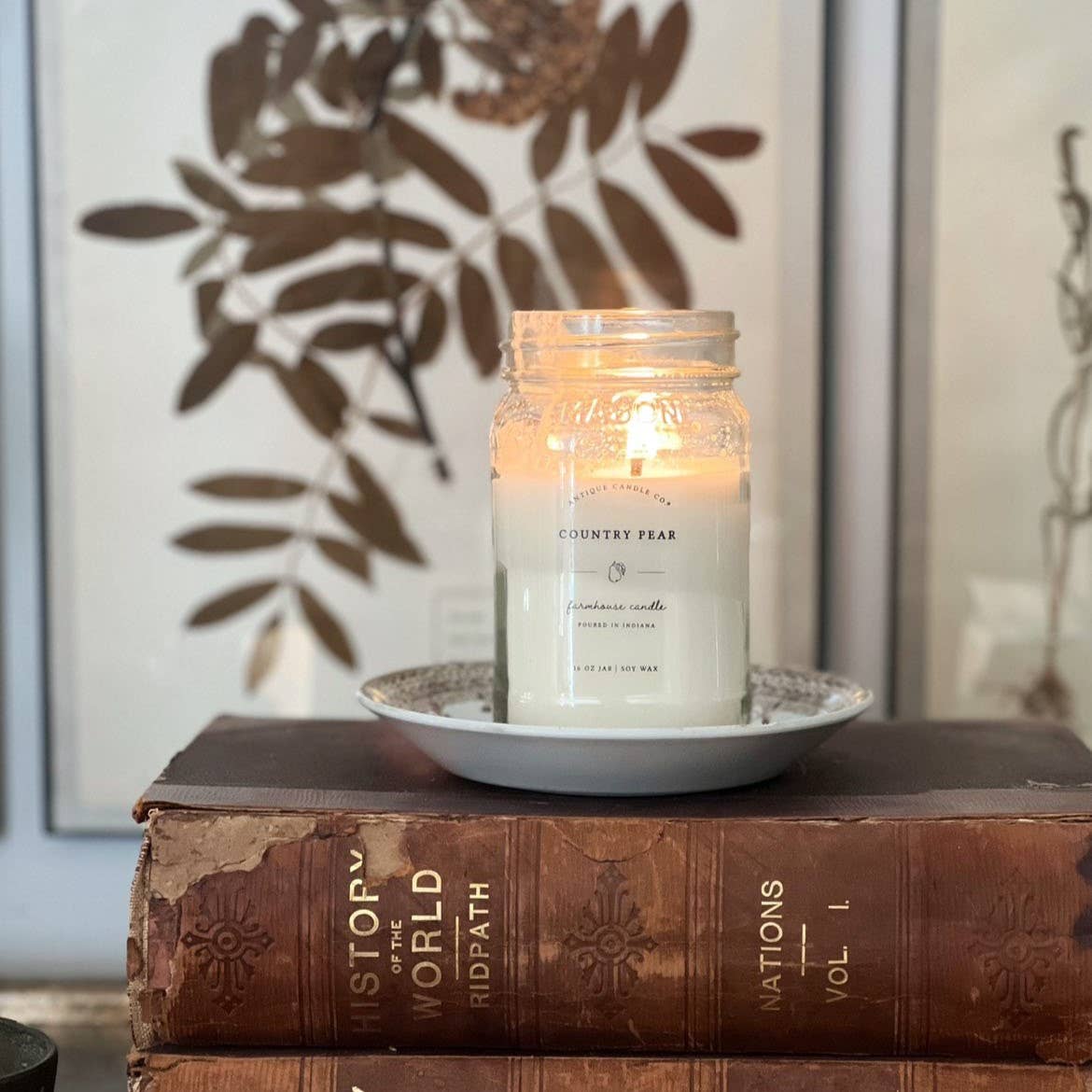 Country Pear - Soy Wax Mason Jar Candle: 8 oz