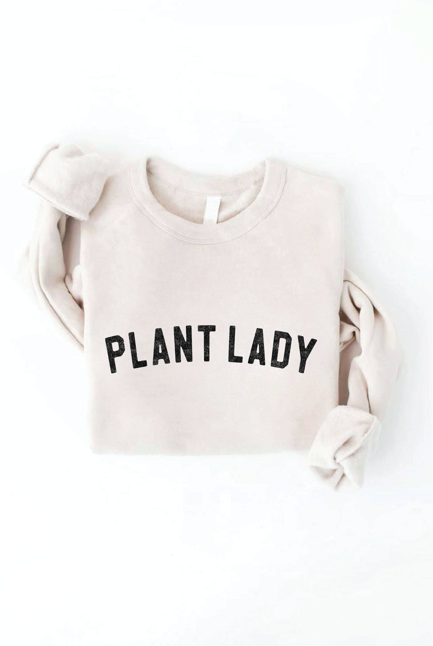 PLANT LADY Print Graphic Sweatshirt: M / HEATHER FOREST