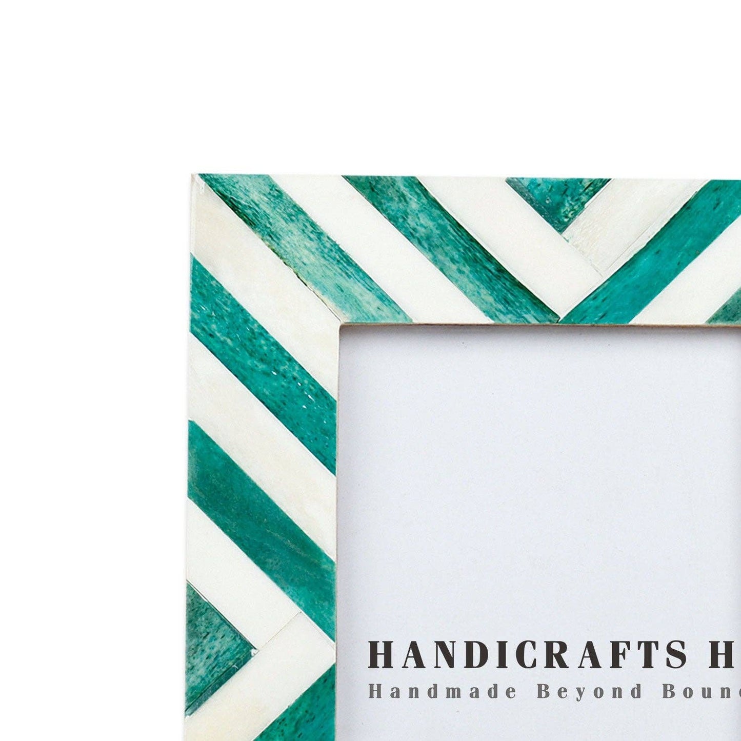 Picture Frames Chevron Pattern Green & White 4x6 Inch: Green