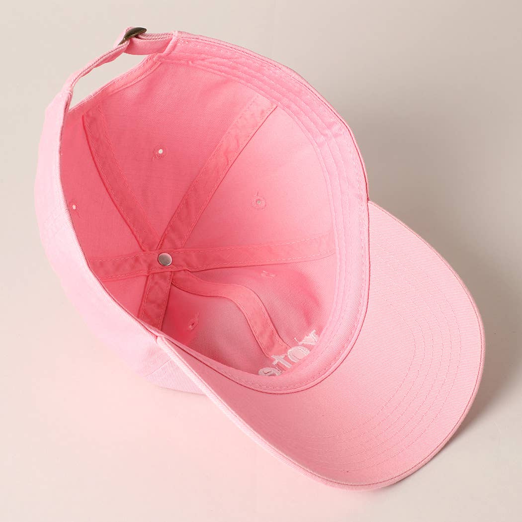 Vote Letter Graphic Embroidered Baseball Cap: ROYAL BLUE / ONE SIZE