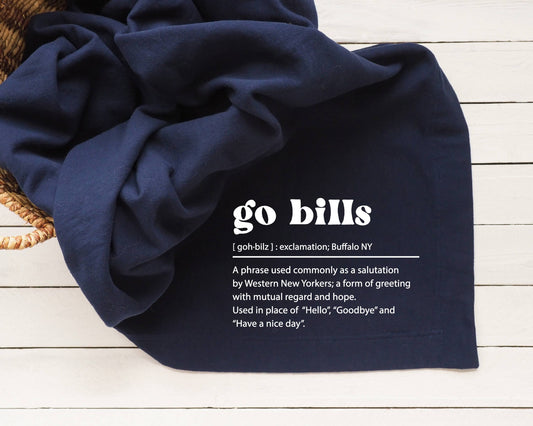 Buffalo Bills Throw Blanket - Go Bills Stadium Blanket: NAVY