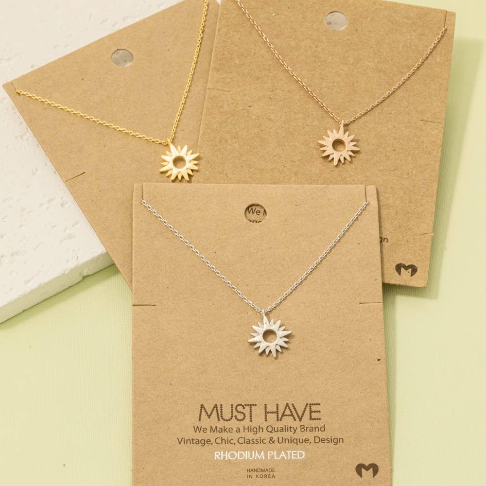 Dainty Sun Pendant Necklace: G