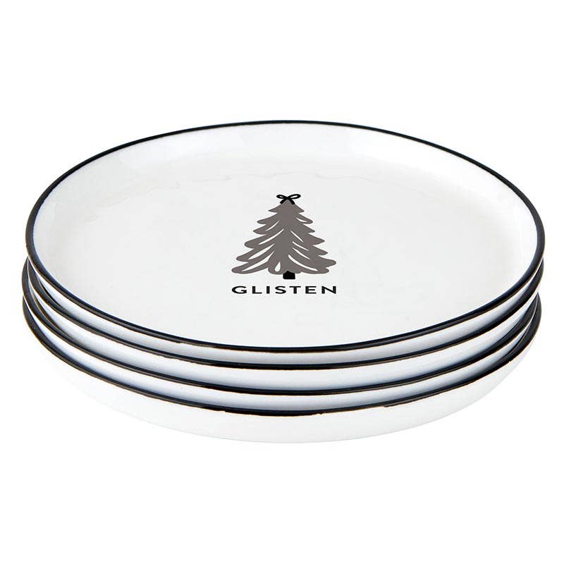 Holiday Appetizer Plates - Glisten - Set of 4