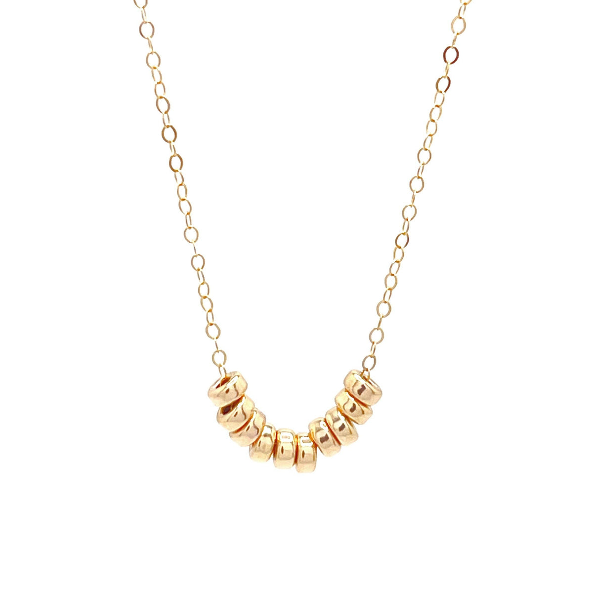 Roundel Bead Necklace | 14k Gold Fill & Sterling Silver: Gold