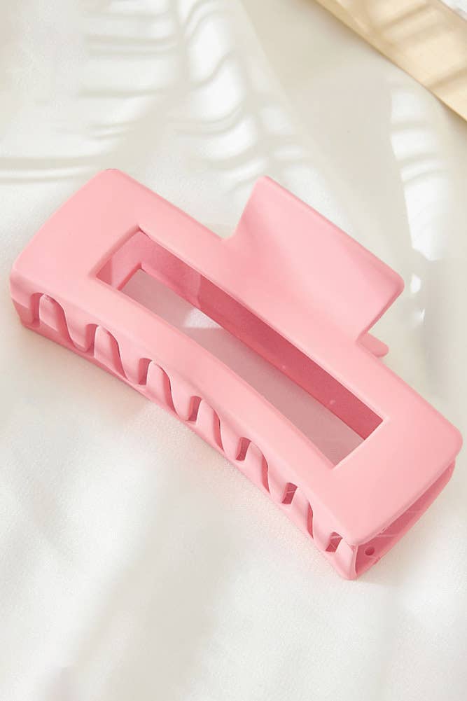 Solid Color Rectangle Shaped Hair Claw: Purple