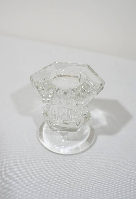 Glass Candlestick Holders Taper Candle Holders Tabletop: Clear