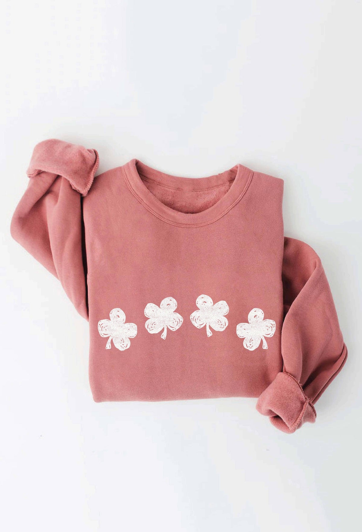 CLOVER ROW Graphic Sweatshirt: ATHLETIC HEATHER / XL