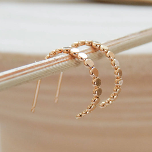 Pebble Hoop Stud Earrings | 14k Gold Fill & Sterling Silver: Silver