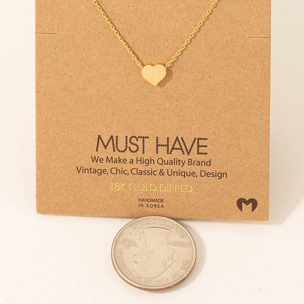 Dainty Heart Necklace: Gold