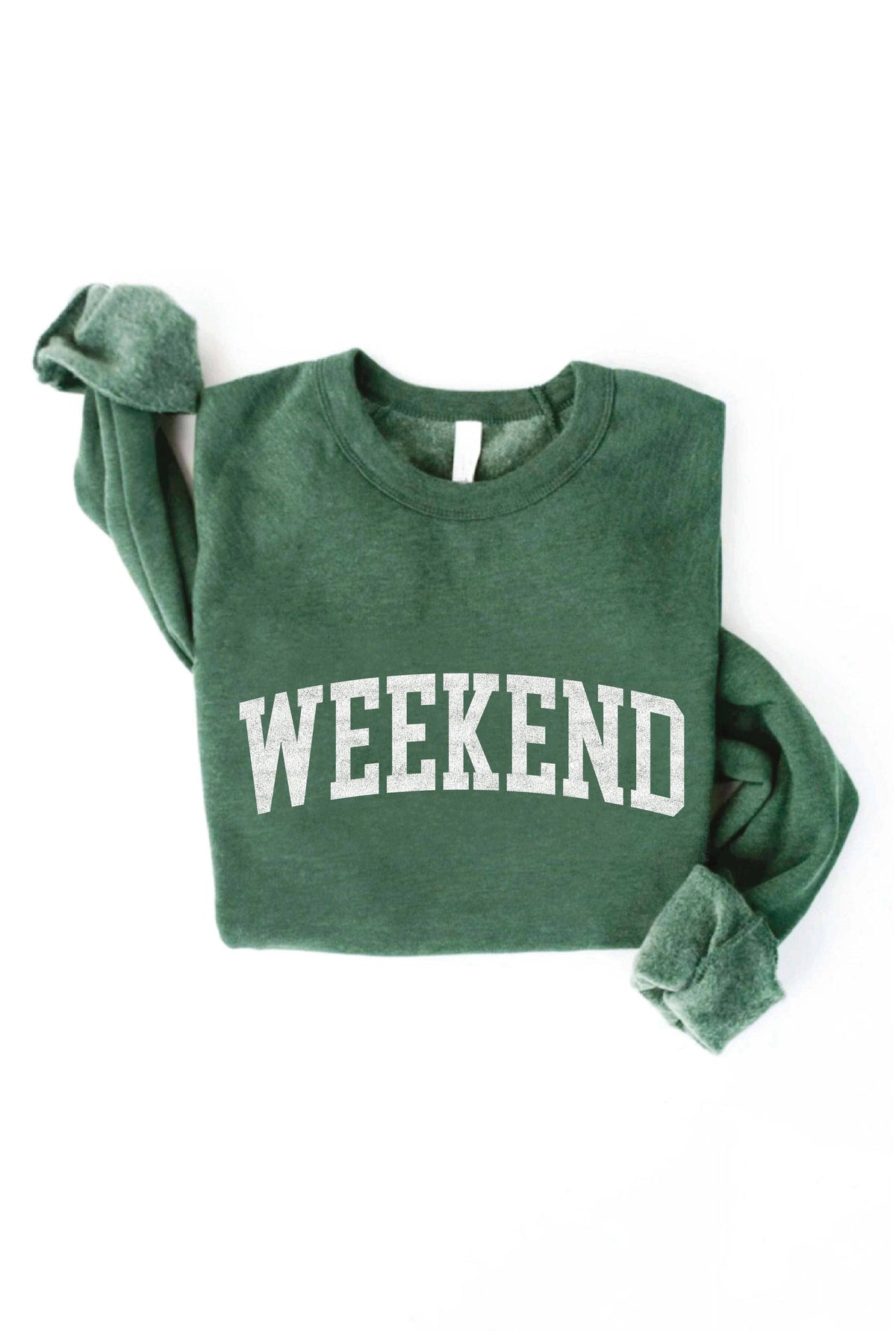 WEEKEND Graphic Sweatshirt: HEATHER ROYAL / S