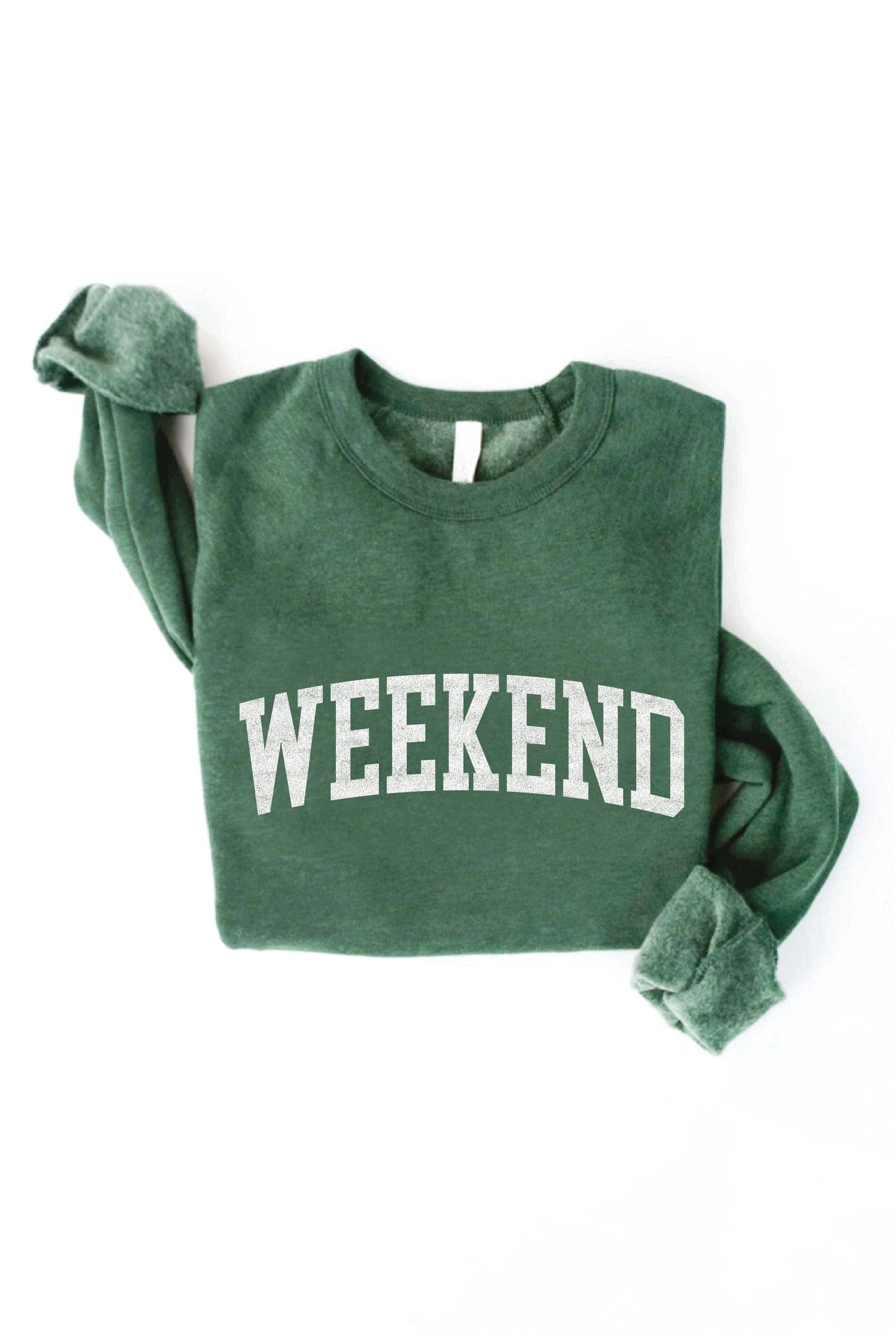 WEEKEND Graphic Sweatshirt: HEATHER ROYAL / XL