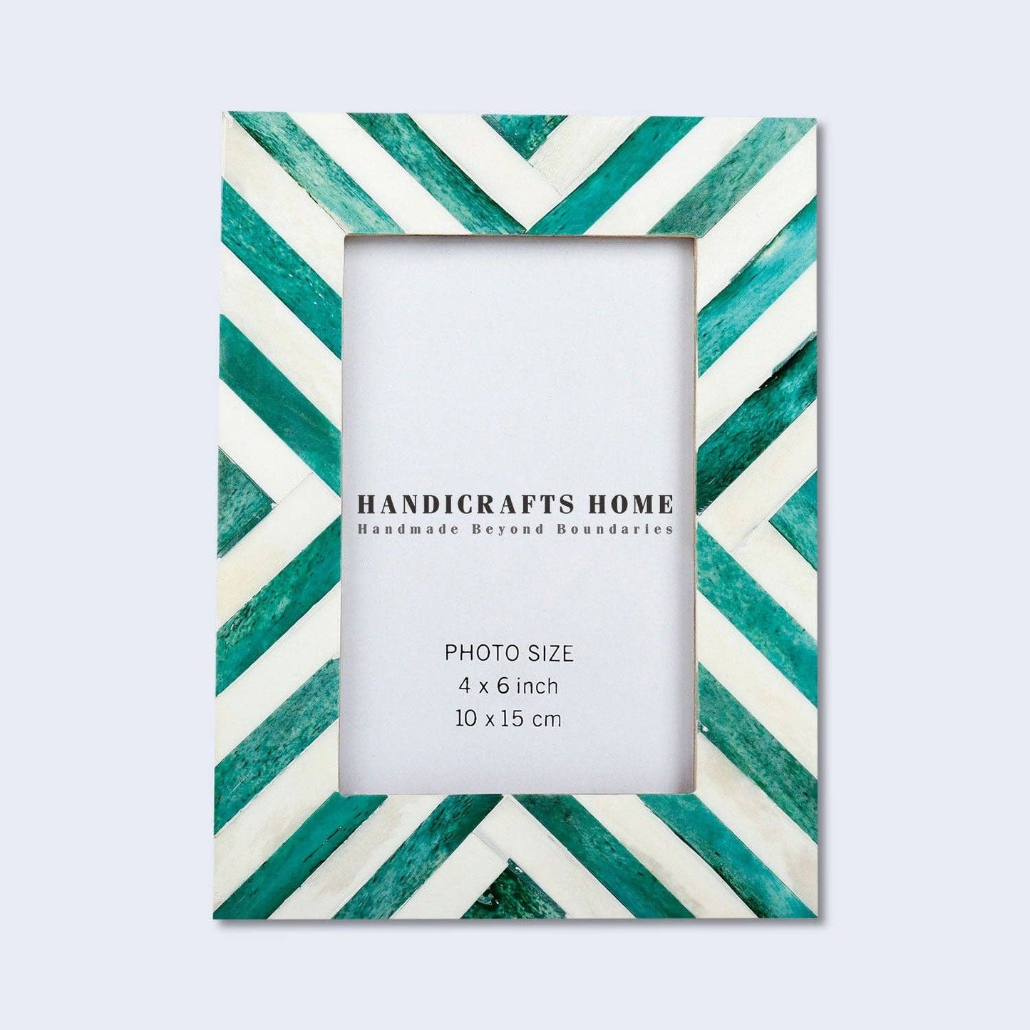 Picture Frames Chevron Pattern Green & White 4x6 Inch: Green