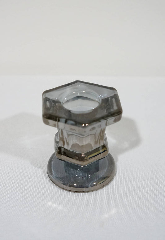 Glass Candlestick Holders Taper Candle Holders Tabletop: Grey