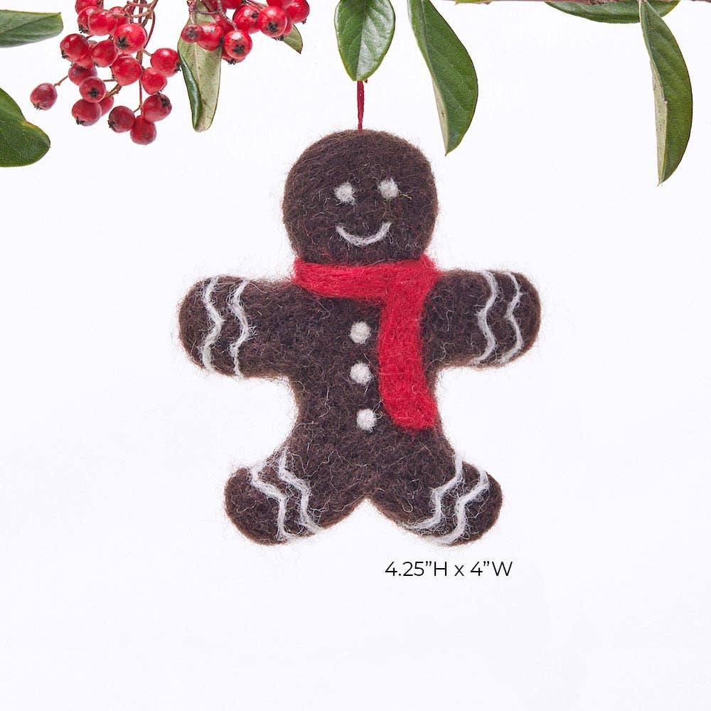 GINGER BREAD MAN Felt Ornament