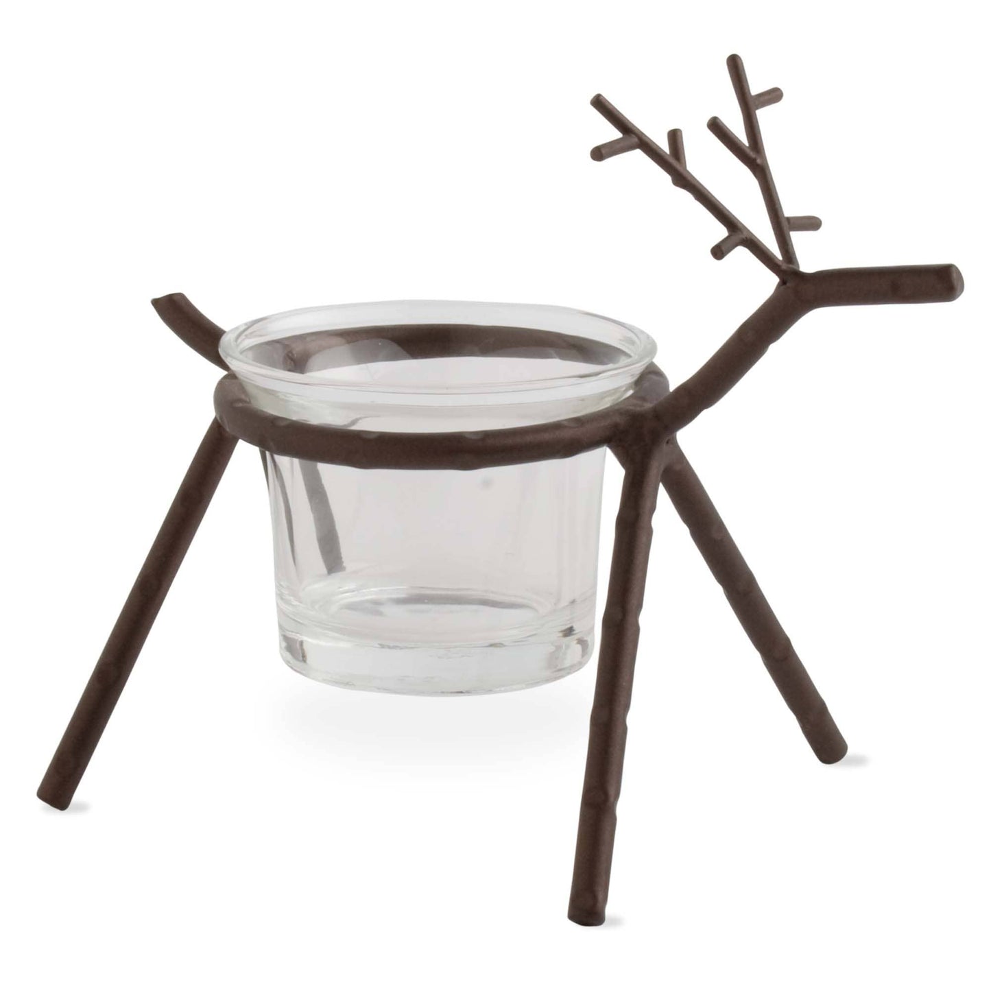 Woodland Reindeer 1 Tealight Holder - Antique Bronze