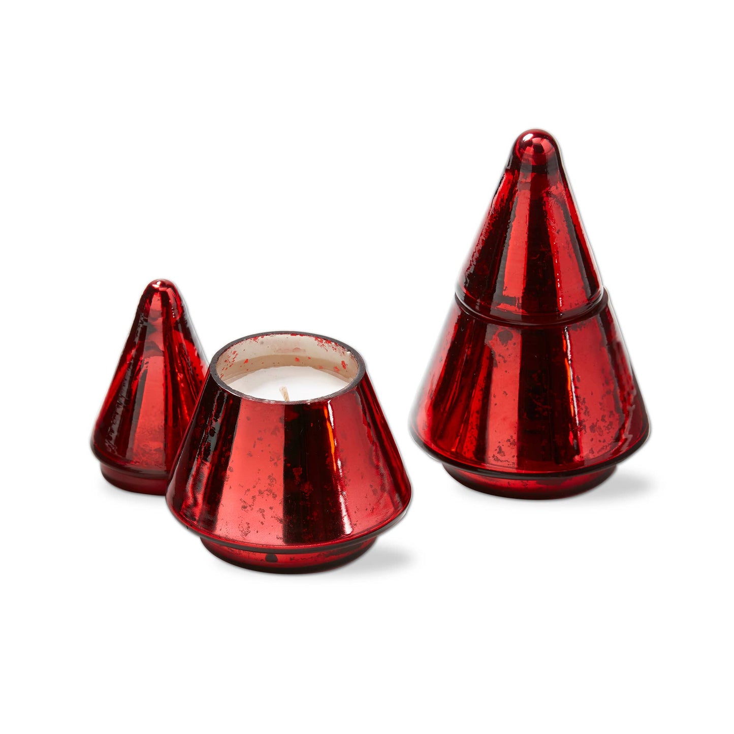 SALE Tree Candle With Lid Christmas Spice - Red