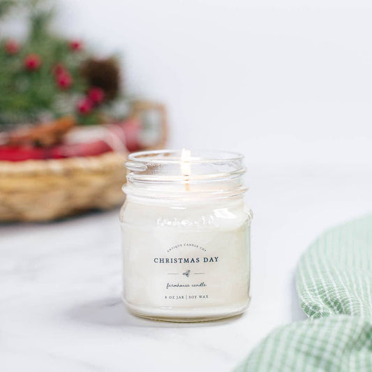 Christmas Day - Soy Wax Mason Jar Candle: 8 oz
