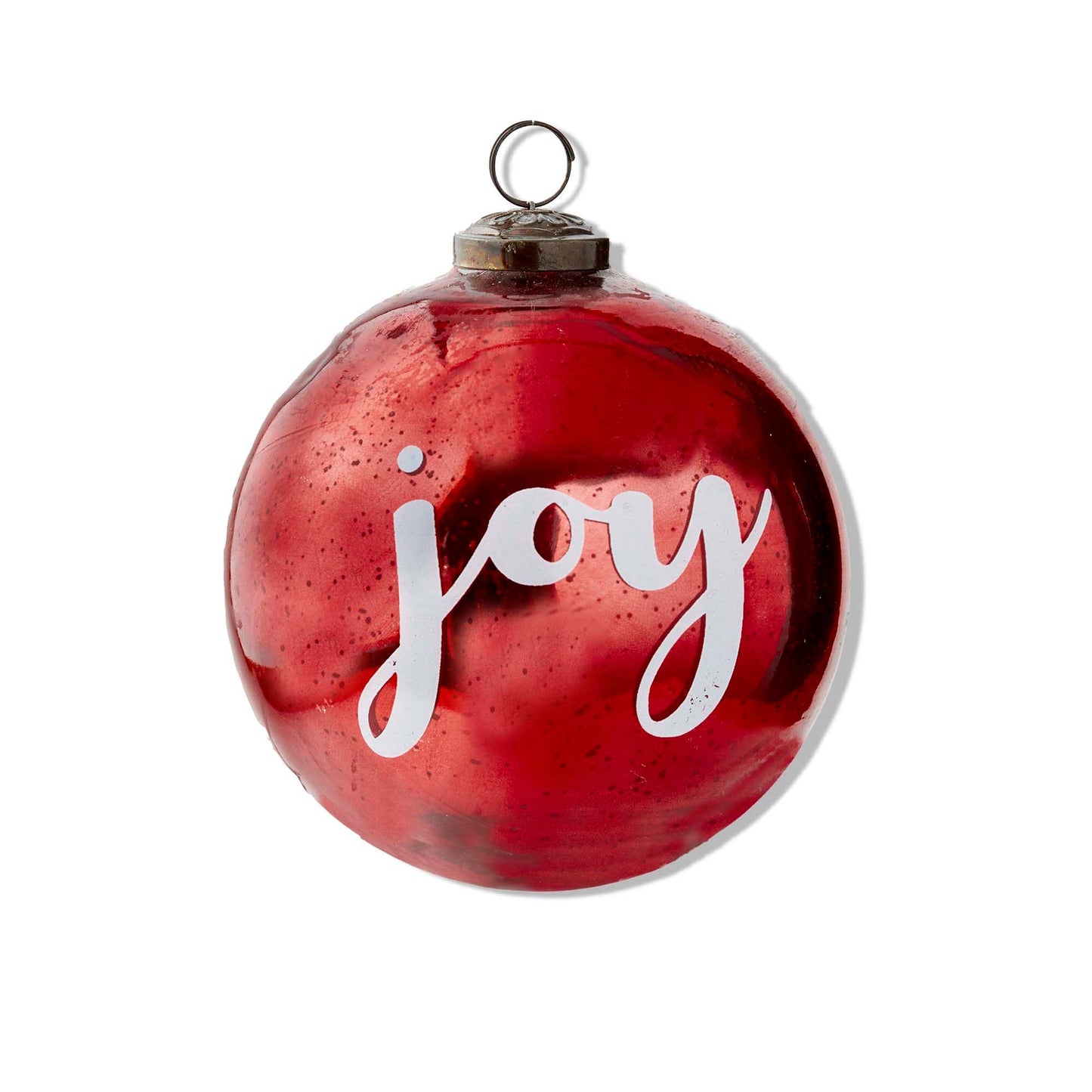 Red Joy Sentiment Ball Christmas Ornament