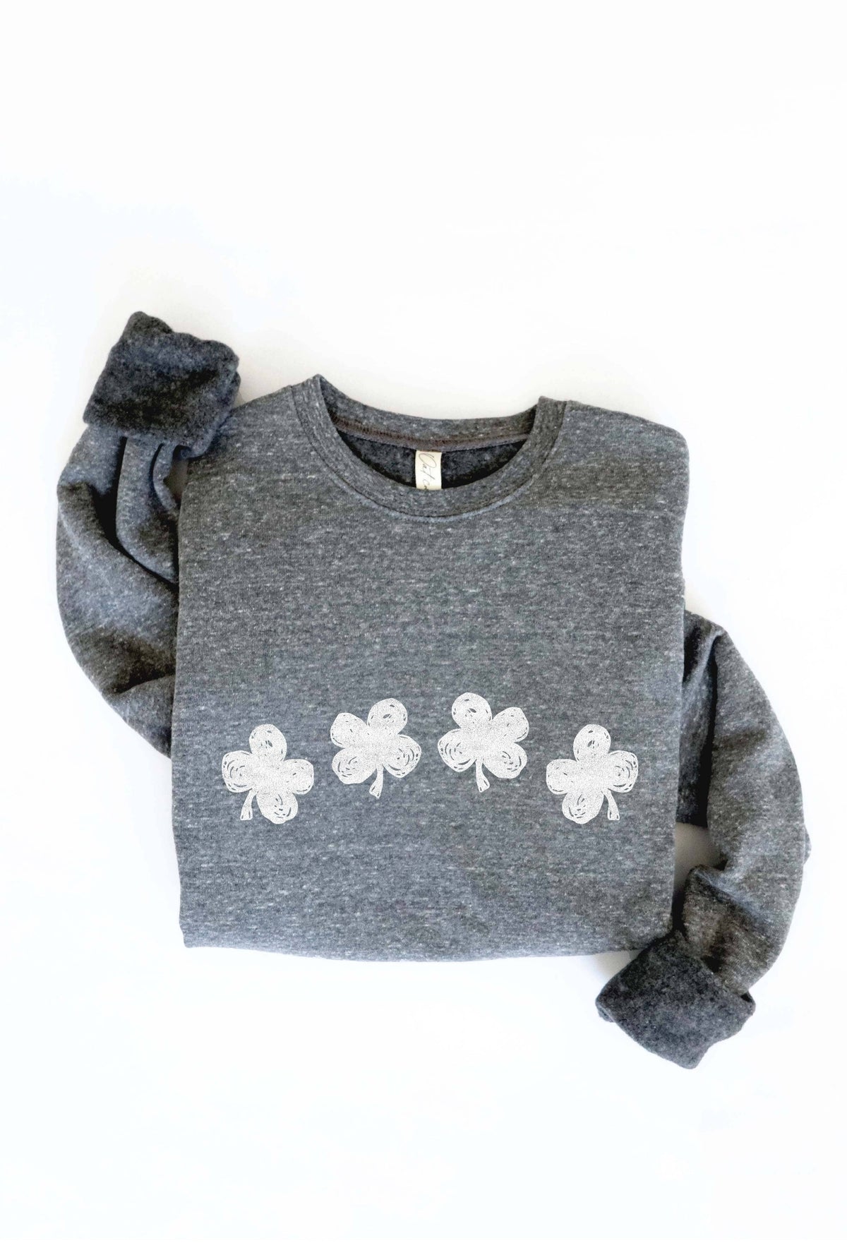 CLOVER ROW Graphic Sweatshirt: ATHLETIC HEATHER / XL