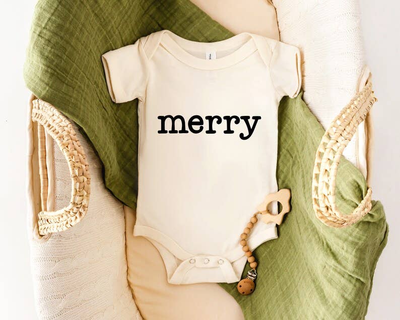 Merry Baby Bodysuit | Christmas Gifts for Babies: 0-3 Months / Long