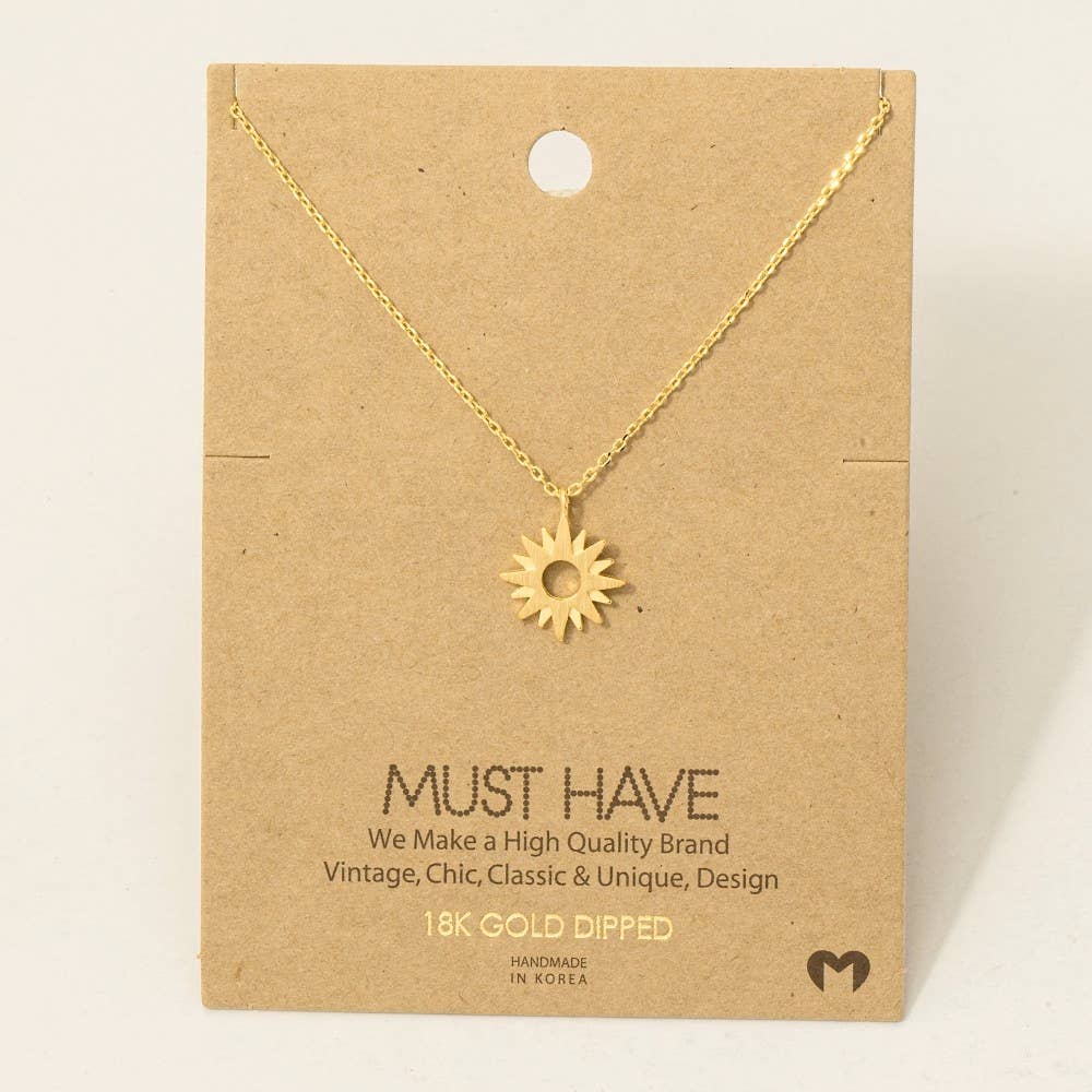 Dainty Sun Pendant Necklace: G