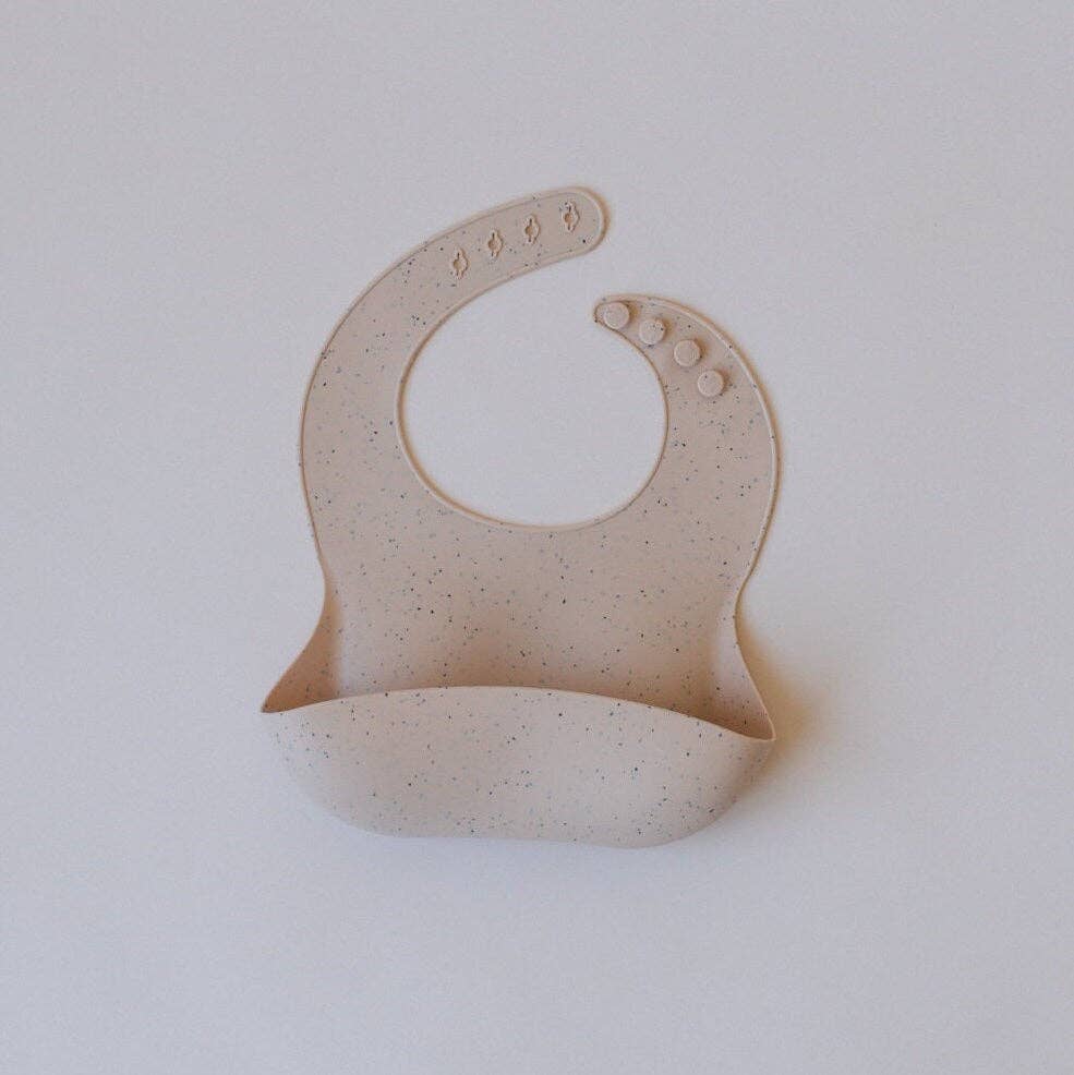 Speckled Silicone Bib: Sage Speckle