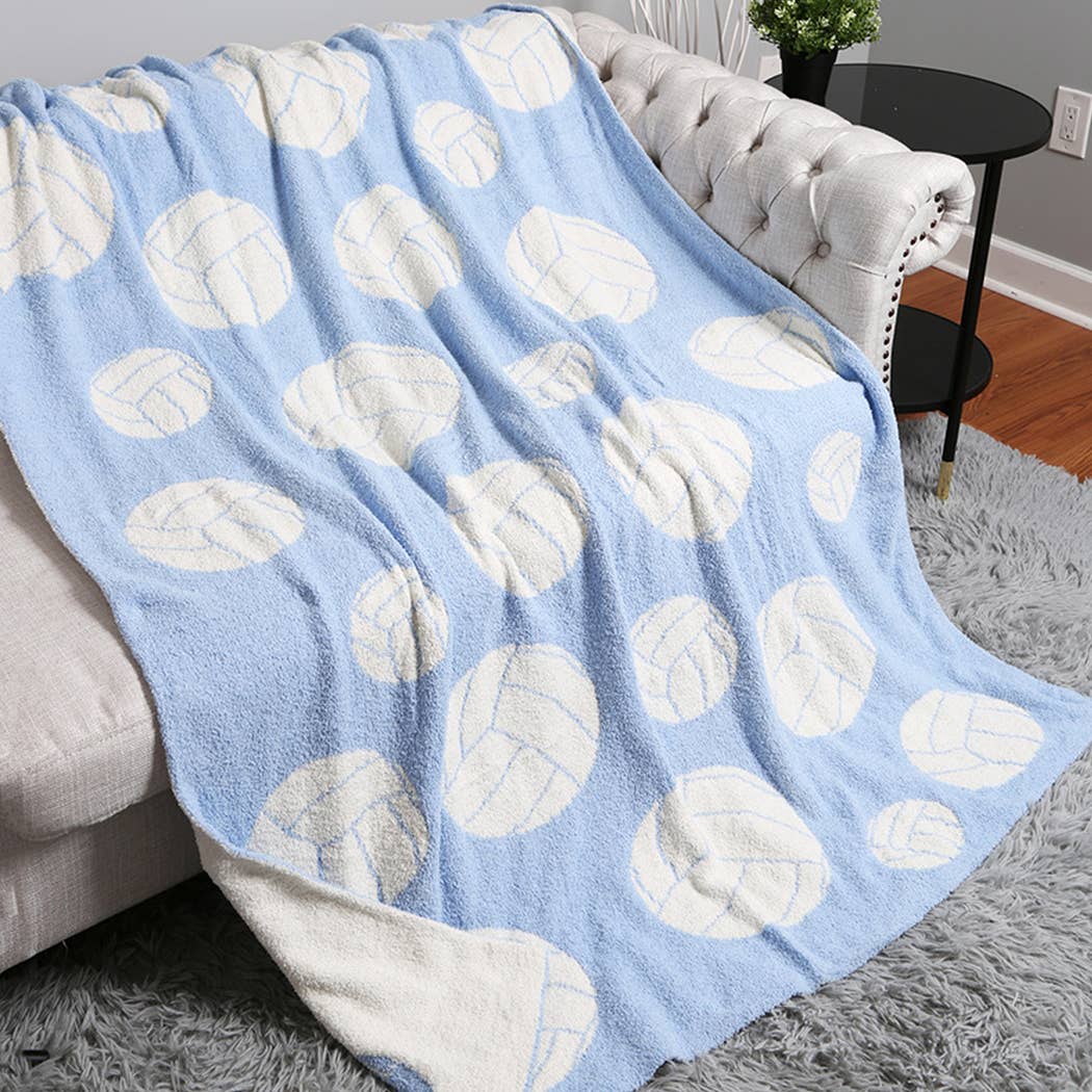 Volleyball Throw Blanket : Blue