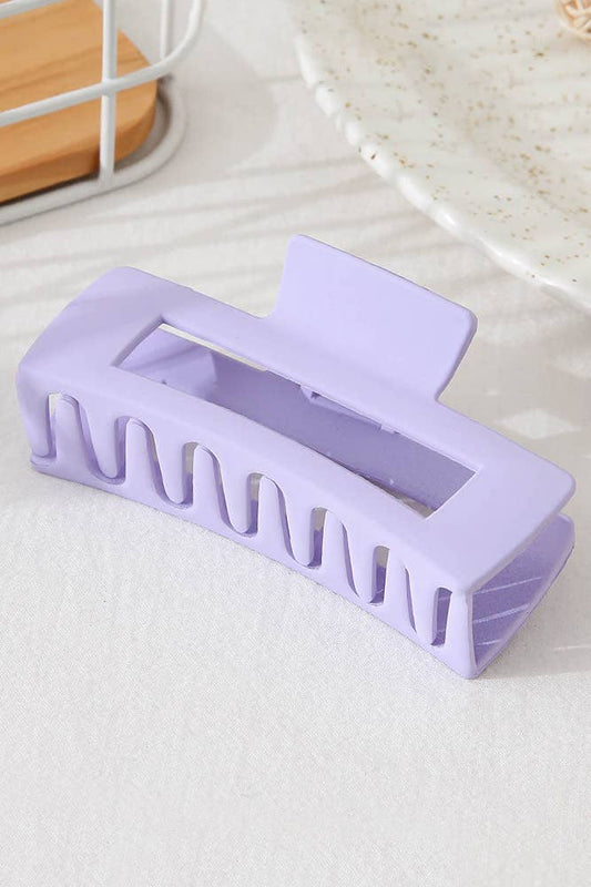 Solid Color Rectangle Shaped Hair Claw: Light Purple