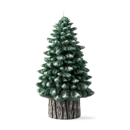 Spruce Large Rustic Tree Candle - Hunter Green